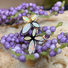 Load image into Gallery viewer, Cross Earrings, Opal Jewelry, Stud Earrings, First Communion Gift, Bridal Post Earrings, Confirmation Gift, Religious Gift, Cross Jewelry