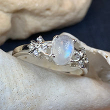 Load image into Gallery viewer, Moonstone Ring, Promise Ring, Engagement Ring, Commitment Ring, Anniversary Gift, Boho Statement Ring, Cocktail Ring, Wife Gift, Mom Gift