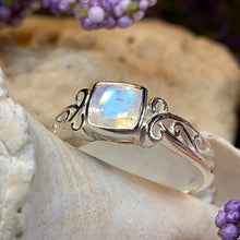 Load image into Gallery viewer, Moonstone Ring, Promise Ring, Engagement Ring, Commitment Ring, Anniversary Gift, Boho Statement Ring, Cocktail Ring, Wife Gift, Mom Gift