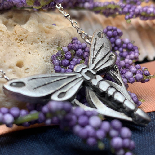 Dragonfly Necklace, Nature Jewelry, Pewter Art Deco Jewelry, Insect Jewelry, New Beginnings, Inspirational Gift, Wife Gift, Mom Gift