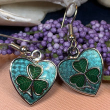 Load image into Gallery viewer, Shamrock Earrings, Celtic Jewelry, Irish Jewelry, Clover Jewelry, Irish Dancer Gift, Anniversary Gift, Sister Gift, Ireland Earrings