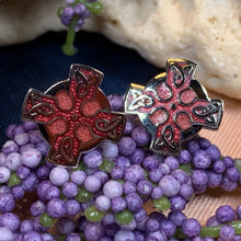 Load image into Gallery viewer, Celtic Cross Stud Earrings, Irish Jewelry, Celtic Jewelry, Cross Earrings, Irish Dancer Gift, Christian Jewelry, Scottish Post Earrings