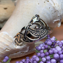 Load image into Gallery viewer, Celtic Dragon Ring, Celtic Ring, Norse Ring, Silver Boho Ring, Irish Ring, Irish Dance Gift, Anniversary Gift, Ireland Ring, Wiccan Ring