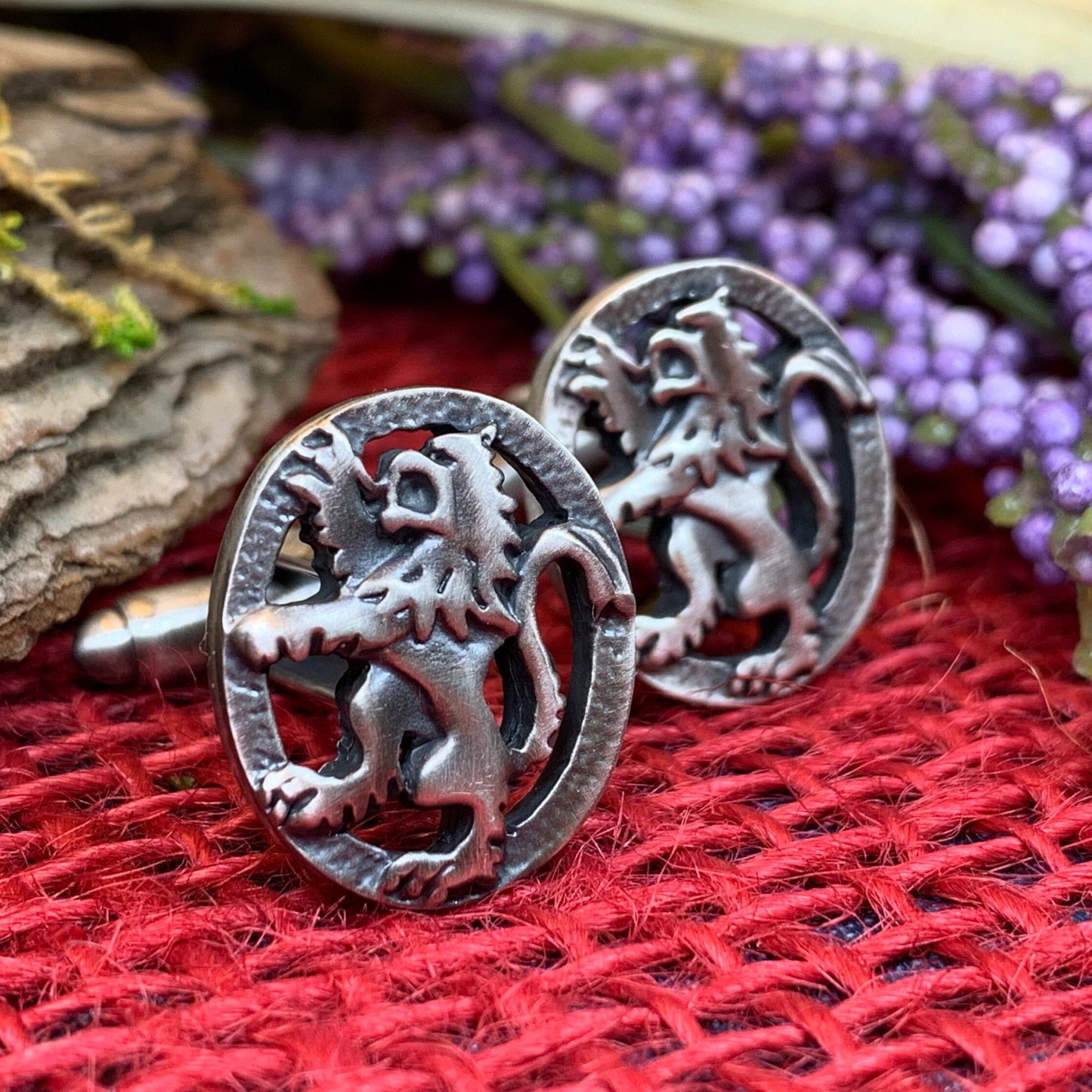 Lion of Scotland Cufflinks - Handmade in Scotland — view 7