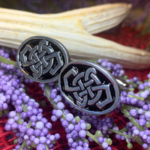 Load image into Gallery viewer, Celtic Knot Cuff Links, Scotland Jewelry, Celtic Jewelry, Men's Irish Jewelry, Bagpiper Gift, Groom Gift, Boyfriend Gift, Husband Gift