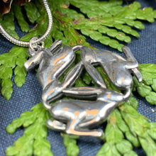 Load image into Gallery viewer, Rabbit Necklace, Triple Hare Necklace, Celtic Jewelry, Animal Jewelry, Nature Necklace, Hare Jewelry, Runner Gift, Mom Gift, Sister Gift