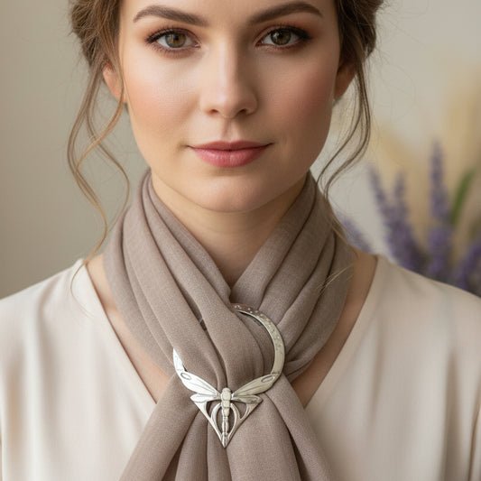 Dragonfly Scarf Ring, Scotland Jewelry, Insect Jewelry, Nature Jewelry, Celtic Jewelry, Mom Gift, Wife Gift, Sister Gift, Friendship Gift