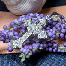 Load image into Gallery viewer, Celtic Cross Necklace, Diamond Cross Pendant, Irish Cross, First Communion Gift, Religious Jewelry, Bridal Cross Necklace, Wife Gift