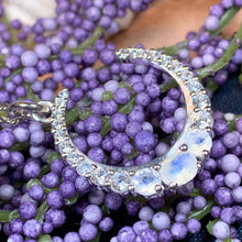 Load image into Gallery viewer, Moon Necklace, Moonstone Crescent Moon Pendant, Celestial Jewelry, Goddess Jewelry, Anniversary Gift, Moonstone Necklace, Mom Gift