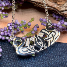 Load image into Gallery viewer, Three Nornes Necklace, Celtic Necklace, Swan Jewelry, Scotland Jewelry, Nature Jewelry, Nordic Jewelry, Pagan Jewelry, Viking Necklace