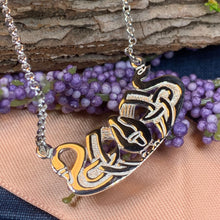 Load image into Gallery viewer, Three Nornes Necklace, Celtic Necklace, Swan Jewelry, Scotland Jewelry, Nature Jewelry, Nordic Jewelry, Pagan Jewelry, Viking Necklace