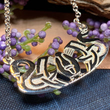 Load image into Gallery viewer, Three Nornes Necklace, Celtic Necklace, Swan Jewelry, Scotland Jewelry, Nature Jewelry, Nordic Jewelry, Pagan Jewelry, Viking Necklace