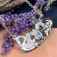 Load image into Gallery viewer, Three Nornes Necklace, Celtic Necklace, Swan Jewelry, Scotland Jewelry, Nature Jewelry, Nordic Jewelry, Pagan Jewelry, Viking Necklace