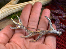 Load image into Gallery viewer, Antler Kilt Pin, Celtic Jewelry, Tartan Pin, Sword Pin, Groom Gift, Best Man Gift, Highland Bagpiper Gift, Pagan Jewelry, Scotland Jewelry