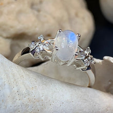 Load image into Gallery viewer, Moonstone Ring, Promise Ring, Engagement Ring, Commitment Ring, Anniversary Gift, Boho Statement Ring, Cocktail Ring, Wife Gift, Mom Gift
