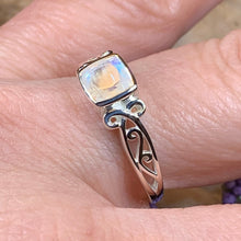 Load image into Gallery viewer, Moonstone Ring, Promise Ring, Engagement Ring, Commitment Ring, Anniversary Gift, Boho Statement Ring, Cocktail Ring, Wife Gift, Mom Gift