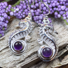 Load image into Gallery viewer, Seahorse Earrings, Sea Life Earrings, Nautical Jewelry, Mom Gift, Anniversary Gift, Beach Jewelry, Wife Gift, Dangle Earrings, Ocean Jewelry