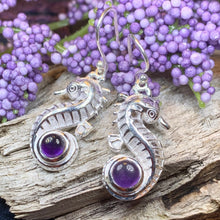 Load image into Gallery viewer, Seahorse Earrings, Sea Life Earrings, Nautical Jewelry, Mom Gift, Anniversary Gift, Beach Jewelry, Wife Gift, Dangle Earrings, Ocean Jewelry