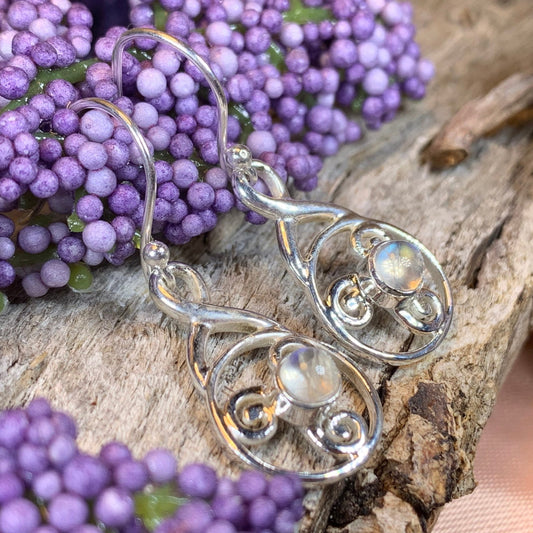 Celtic Spiral Earrings, Celtic Jewelry, Silver Triskele Earrings, Norse Jewelry, Irish Jewelry, Scotland Jewelry, Gift for Her, Mom Gift