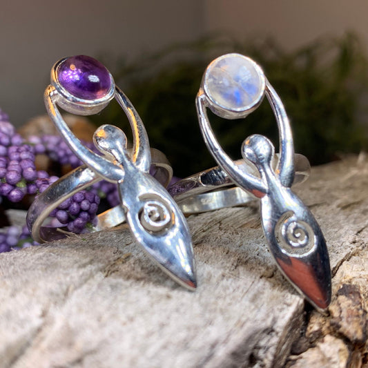 Celtic Danu Goddess Ring in silver
