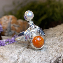 Load image into Gallery viewer, Bee Ring, Bumble Bee Ring, Insect Ring, Silver Boho Ring, Anniversary Gift, Nature Jewelry, Honey Bee Jewelry, Mojave Turquoise Ring