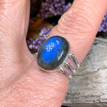 Load image into Gallery viewer, Celtic Magic Ring, Labradorite Jewelry, Boho Statement Ring, Celestial Jewelry, Celtic Jewelry, Anniversary Gift, Wiccan Jewelry, Wife Gift