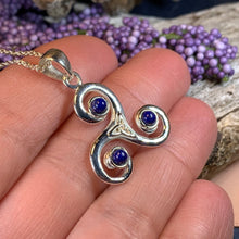 Load image into Gallery viewer, Celtic Spiral Necklace, Celtic Necklace, Irish Jewelry, Triple Spiral Jewelry, Pagan Jewelry, Druid Necklace, Wiccan Jewelry, Scotland Gift