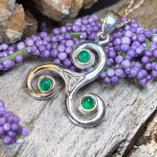 Load image into Gallery viewer, Celtic Spiral Necklace, Celtic Necklace, Irish Jewelry, Triple Spiral Jewelry, Pagan Jewelry, Druid Necklace, Wiccan Jewelry, Scotland Gift