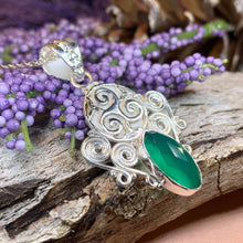 Load image into Gallery viewer, Celtic Spiral Necklace, Celtic Necklace, Irish Jewelry, Triple Spiral Jewelry, Pagan Jewelry, Druid Necklace, Wiccan Jewelry, Scotland Gift