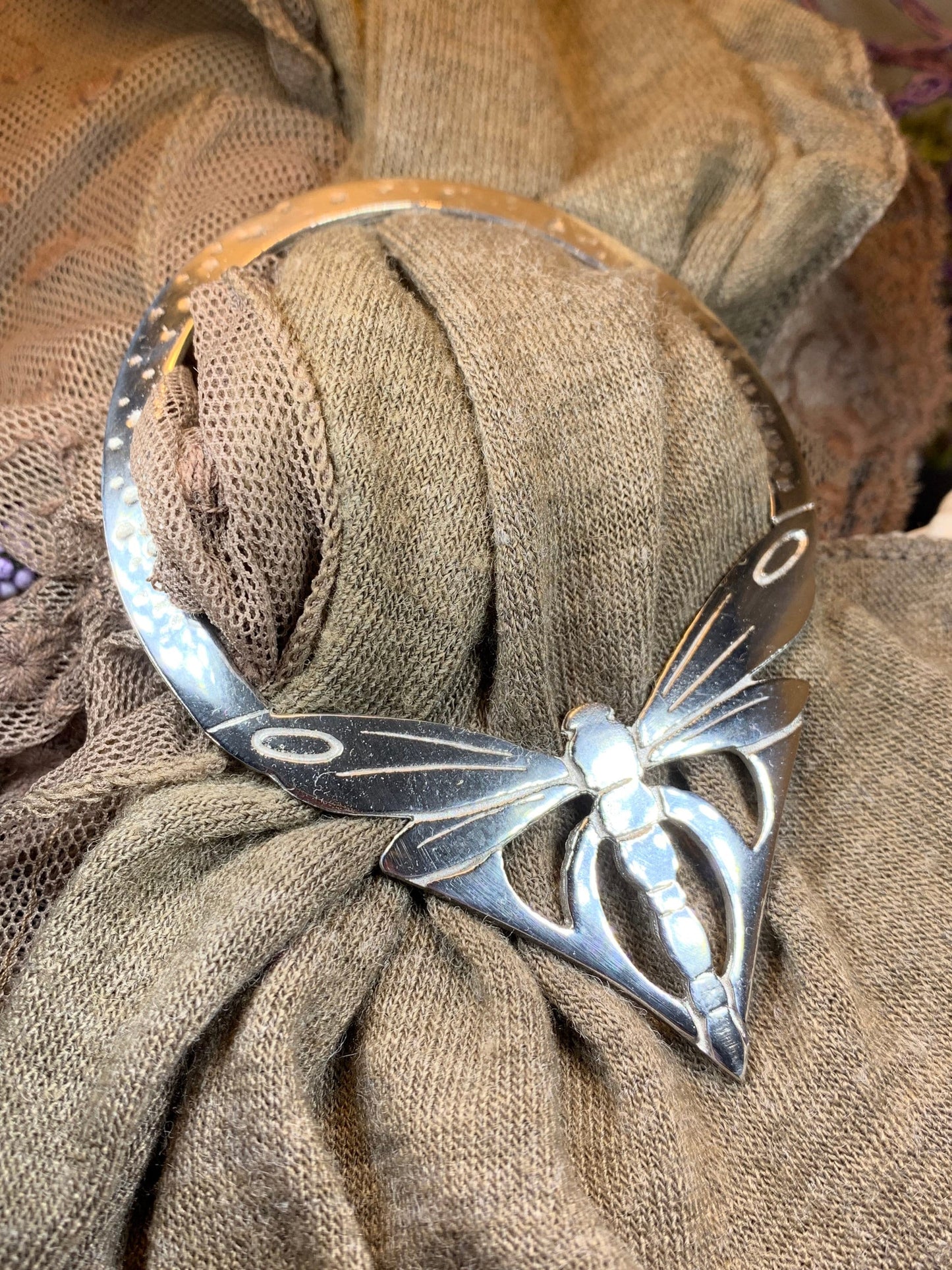 Pond Dancer Dragonfly Scarf Ring - Handmade in Scotland — view 8