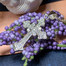 Load image into Gallery viewer, Celtic Cross Necklace, Diamond Cross Pendant, Irish Cross, First Communion Gift, Religious Jewelry, Bridal Cross Necklace, Wife Gift