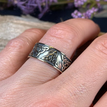 Load image into Gallery viewer, Celtic Triskel Ring, Celtic Ring, Promise Ring, Silver Boho Ring, Irish Ring, Irish Dance Gift, Anniversary Gift, Ireland Ring, Wiccan Ring