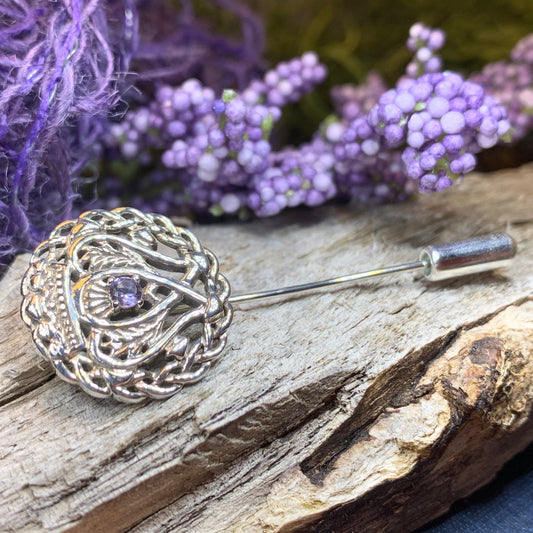 Luckenbooth Pin, Scotland Jewelry, Celtic Brooch, Bride Pin, Outlander Jewelry, Groom Gift, Girlfriend Gift, Wedding Jewelry, Tie Tac Pin