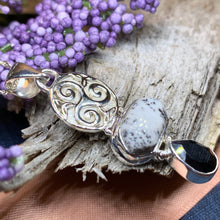 Load image into Gallery viewer, Celtic Spiral Necklace, Celtic Necklace, Irish Jewelry, Triple Spiral Jewelry, Pagan Jewelry, Druid Necklace, Wiccan Jewelry, Scotland Gift