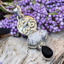 Load image into Gallery viewer, Celtic Spiral Necklace, Celtic Necklace, Irish Jewelry, Triple Spiral Jewelry, Pagan Jewelry, Druid Necklace, Wiccan Jewelry, Scotland Gift