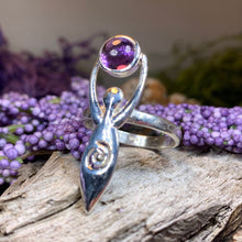 Load image into Gallery viewer, Celtic Goddess Ring, Celtic Jewelry, Irish Jewelry, Celtic Spiral Jewelry, Irish Ring, Irish Gift, Anniversary Gift, Wiccan Ring, Danu Ring