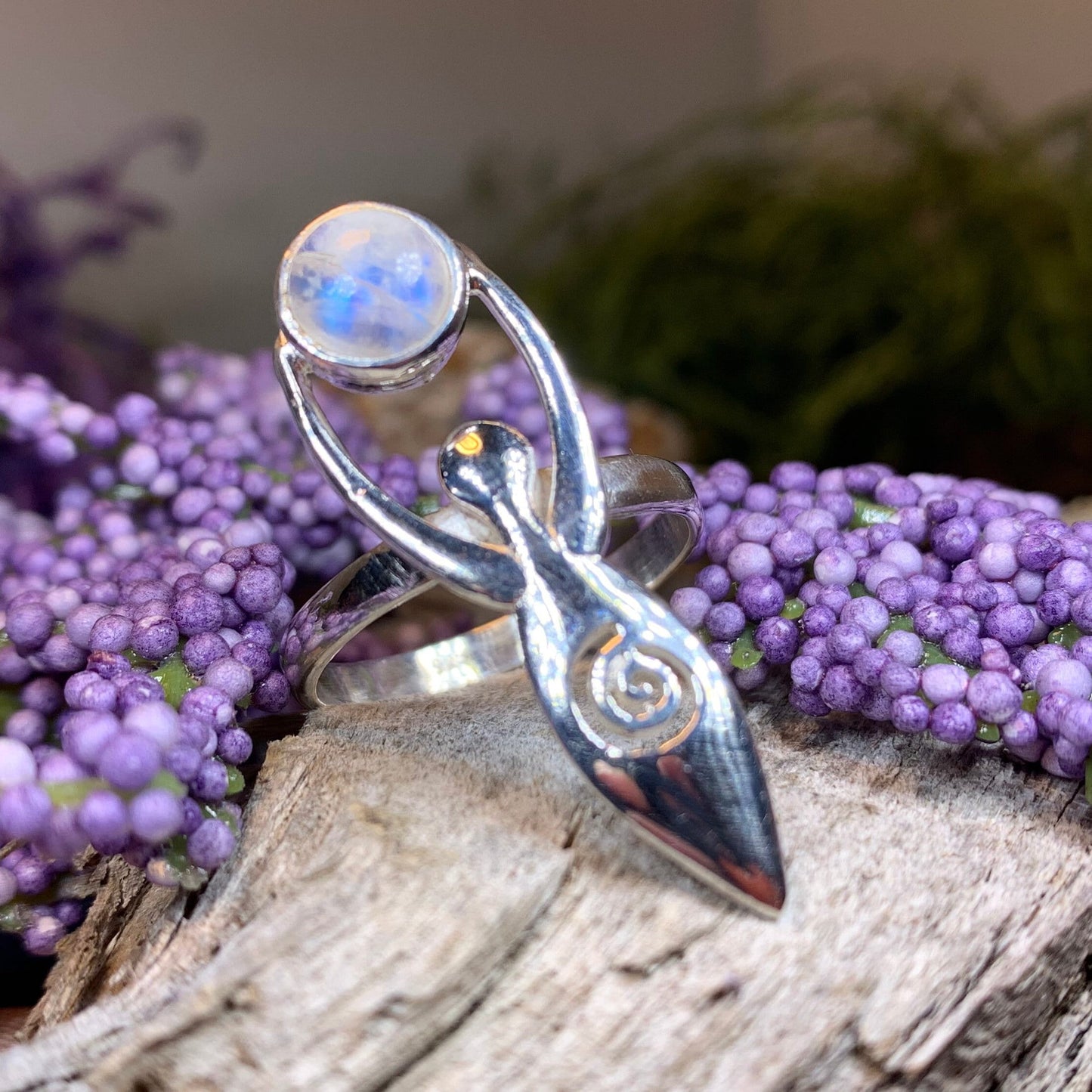 Celtic Goddess Ring, Celtic Jewelry, Irish Jewelry, Celtic Spiral Jewelry, Irish Ring, Irish Gift, Anniversary Gift, Wiccan Ring, Danu Ring