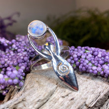 Load image into Gallery viewer, Celtic Goddess Ring, Celtic Jewelry, Irish Jewelry, Celtic Spiral Jewelry, Irish Ring, Irish Gift, Anniversary Gift, Wiccan Ring, Danu Ring