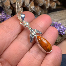Load image into Gallery viewer, Bee Necklace, Nature Jewelry, Celtic Jewelry, Anniversary Gift, Outlander Jewelry, Insect Jewelry, Wiccan Jewelry, Honey Bee Jewelry
