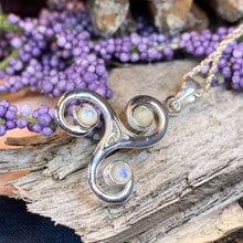 Load image into Gallery viewer, Celtic Spiral Necklace, Celtic Necklace, Irish Jewelry, Triple Spiral Jewelry, Pagan Jewelry, Druid Necklace, Wiccan Jewelry, Scotland Gift