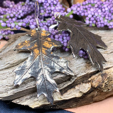 Load image into Gallery viewer, Oak Leaf Earrings, Celtic Jewelry, Nature Jewelry, Leaf Jewelry, Mom Gift, Friendship Gift, Wife Gift, Anniversary Gift, Oak Tree Jewelry