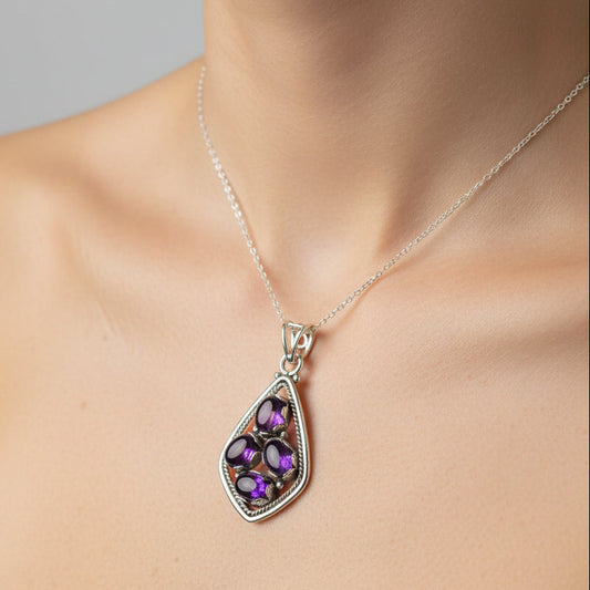 Regent Celtic Amethyst Necklace in sterling silver