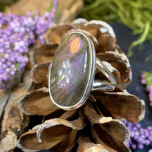 Load image into Gallery viewer, Celtic Mystic Ring, Labradorite Jewelry, Boho Statement Ring, Celestial Jewelry, Celtic Jewelry, Anniversary Gift, Wiccan Jewelry, Wife Gift