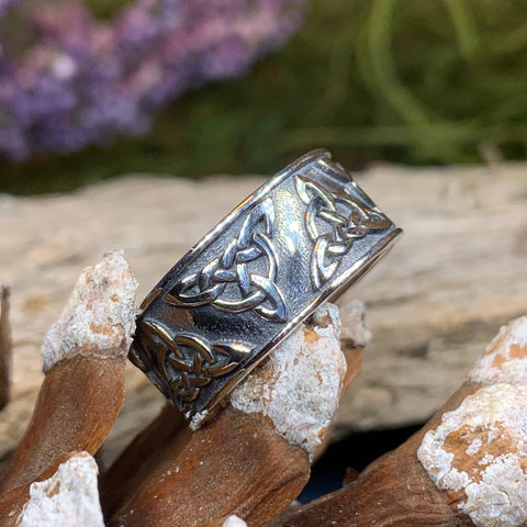 Load image into Gallery viewer, Celtic Triskel Ring, Celtic Ring, Promise Ring, Silver Boho Ring, Irish Ring, Irish Dance Gift, Anniversary Gift, Ireland Ring, Wiccan Ring