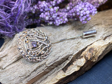 Load image into Gallery viewer, Luckenbooth Pin, Scotland Jewelry, Celtic Brooch, Bride Pin, Outlander Jewelry, Groom Gift, Girlfriend Gift, Wedding Jewelry, Tie Tac Pin