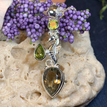 Load image into Gallery viewer, Seahorse Necklace, Sea Life Pendant, Nautical Jewelry, Blue Topaz Pendant, Mom Gift, Anniversary Gift, Beach Lover Gift, Ocean Jewelry