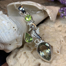 Load image into Gallery viewer, Seahorse Necklace, Sea Life Pendant, Nautical Jewelry, Blue Topaz Pendant, Mom Gift, Anniversary Gift, Beach Lover Gift, Ocean Jewelry