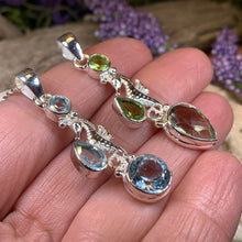 Load image into Gallery viewer, Seahorse Necklace, Sea Life Pendant, Nautical Jewelry, Blue Topaz Pendant, Mom Gift, Anniversary Gift, Beach Lover Gift, Ocean Jewelry