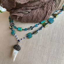 Load image into Gallery viewer, Santorini Breeze Long Necklace, Hand Knotted Necklace, Handmade Mala Necklace, Boho Necklace, Yoga Jewelry, Art Deco Necklace, Mom Gift