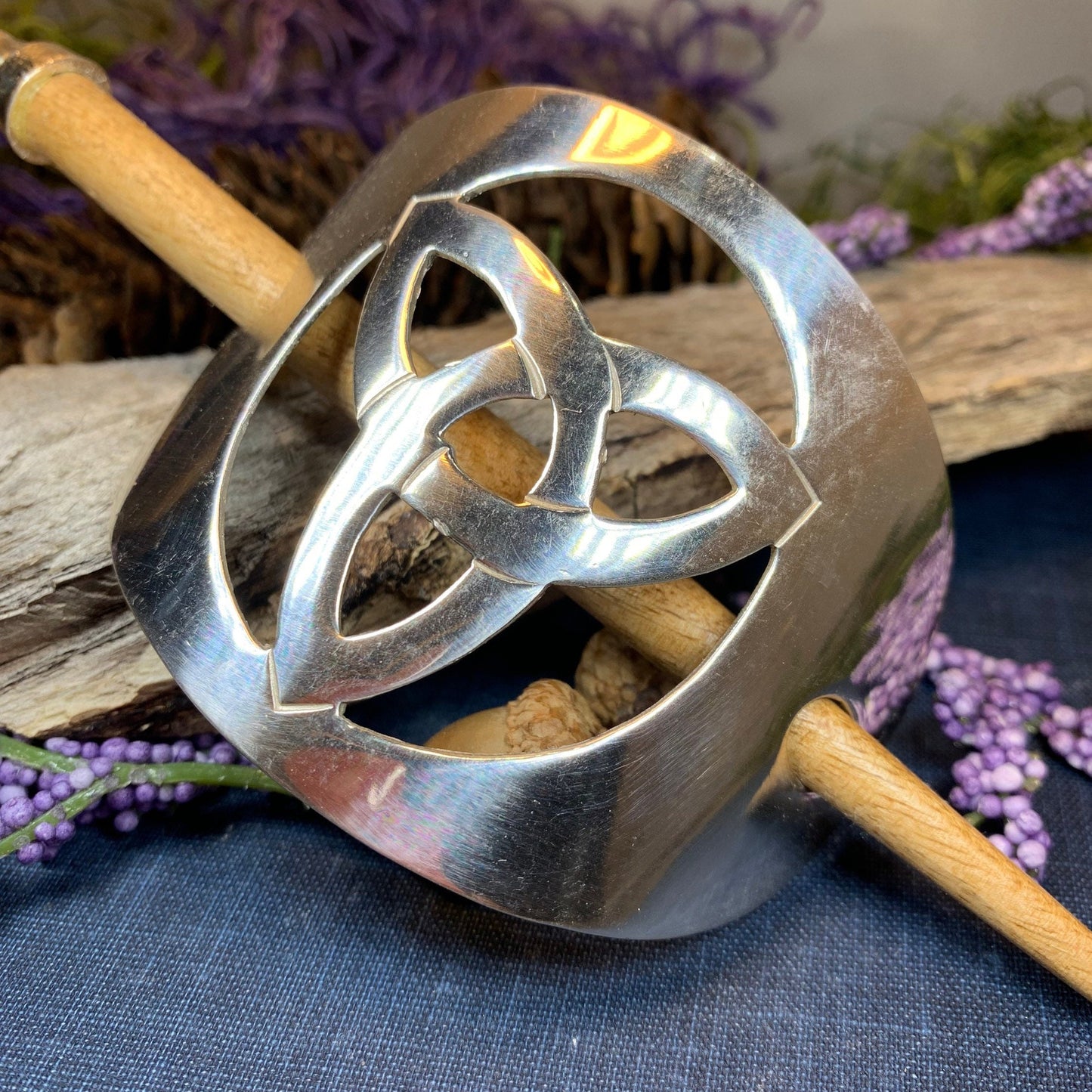 Trinity Knot Hair Slide, Celtic Jewelry, Irish Barrette, Wiccan Jewelry, Bun Holder, Mom Gift, Wife Gift, Shawl Pin, Norse Jewelry